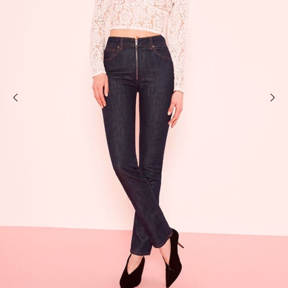 Reformation Brooke High Straight Zip Jean